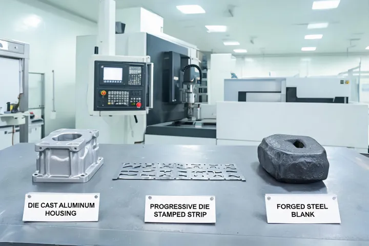 Stamped and forged metal components